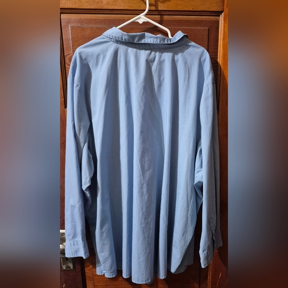 Woman Within 5X Long Sleeve Blue Button down Shirt with Collar - Picture 2 of 8